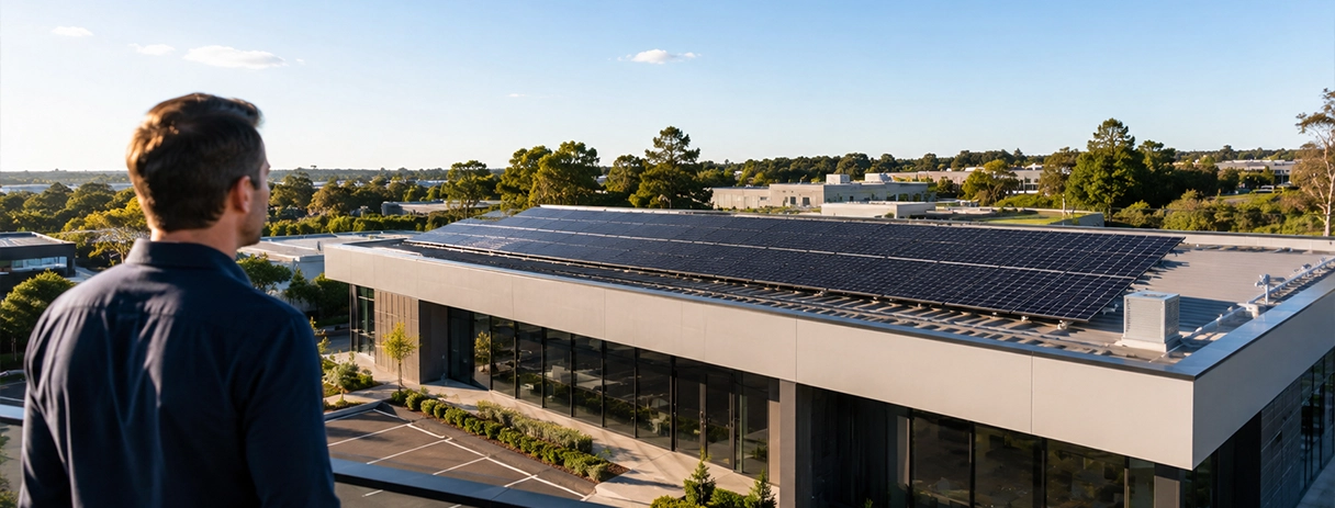 Commercial and residential properties with varying rooftop sizes suitable for a 20kW solar system